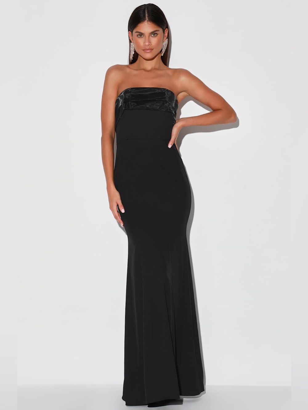 Lulu’s Brilliantly Bold Strapless Mermaid Maxi Dress